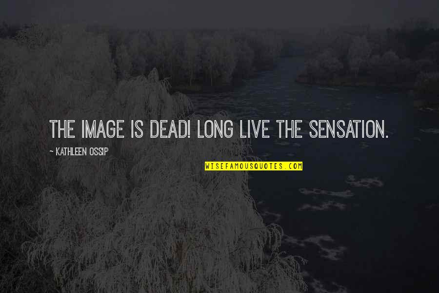 Ossip Quotes By Kathleen Ossip: The image is dead! Long live the sensation.