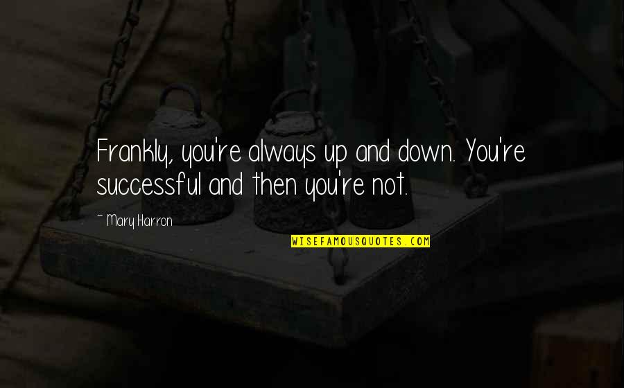 Ostentation Quotes By Mary Harron: Frankly, you're always up and down. You're successful