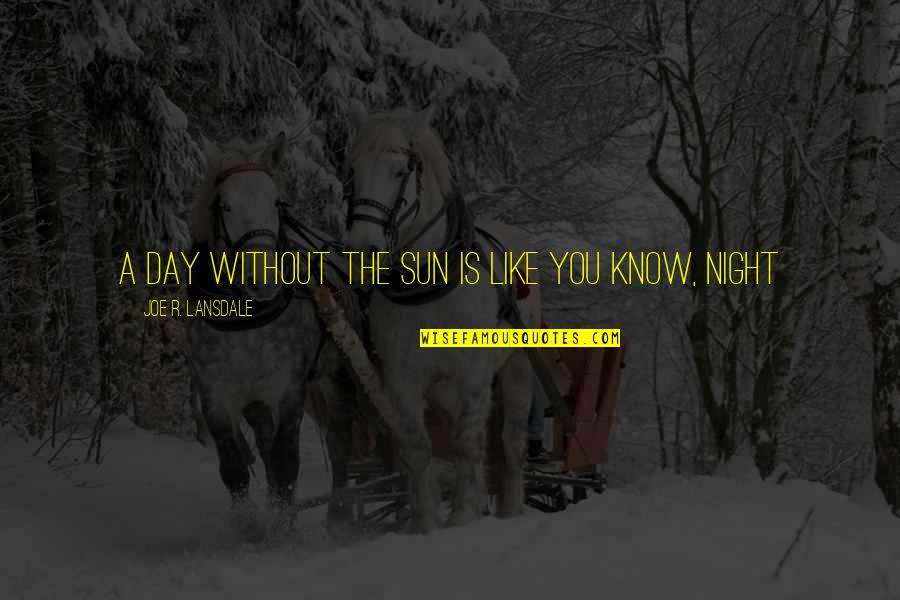 Ostention Quotes By Joe R. Lansdale: A day without the sun is like you