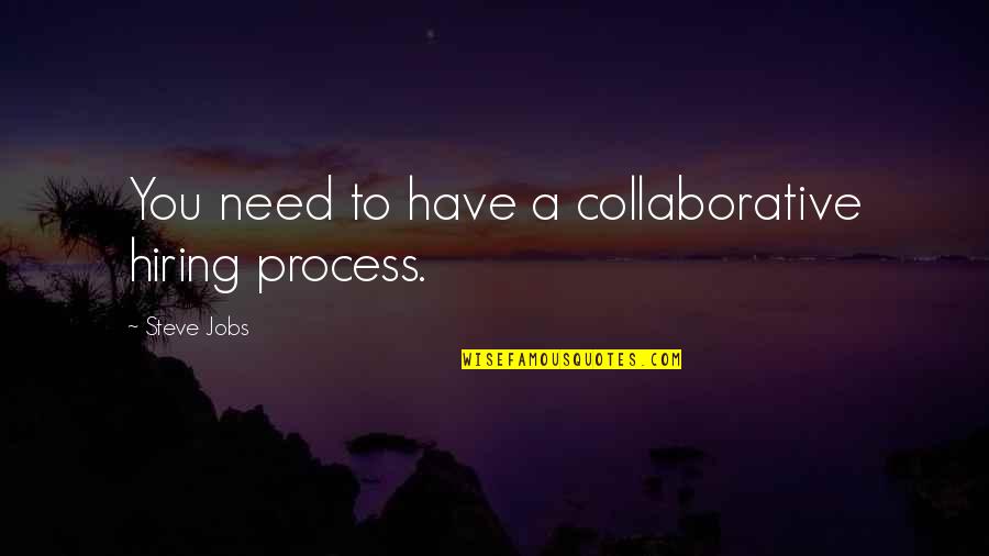 Osterlind Breakthrough Quotes By Steve Jobs: You need to have a collaborative hiring process. Osterlind Breakthrough Quotes By Steve Jobs: You need to have a collaborative hiring process.