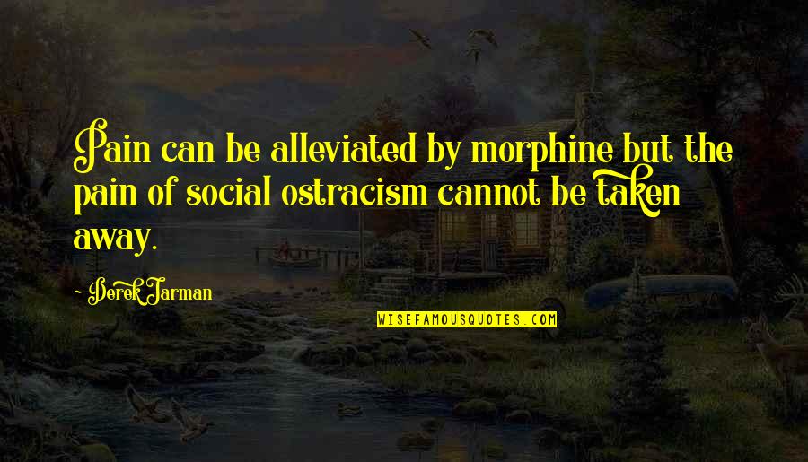Ostracism Quotes By Derek Jarman: Pain can be alleviated by morphine but the