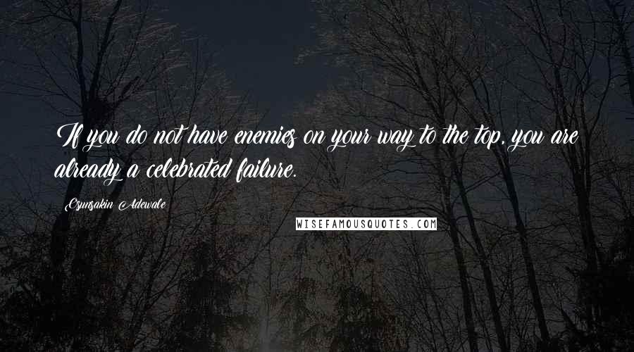 Osunsakin Adewale quotes: If you do not have enemies on your way to the top, you are already a celebrated failure.