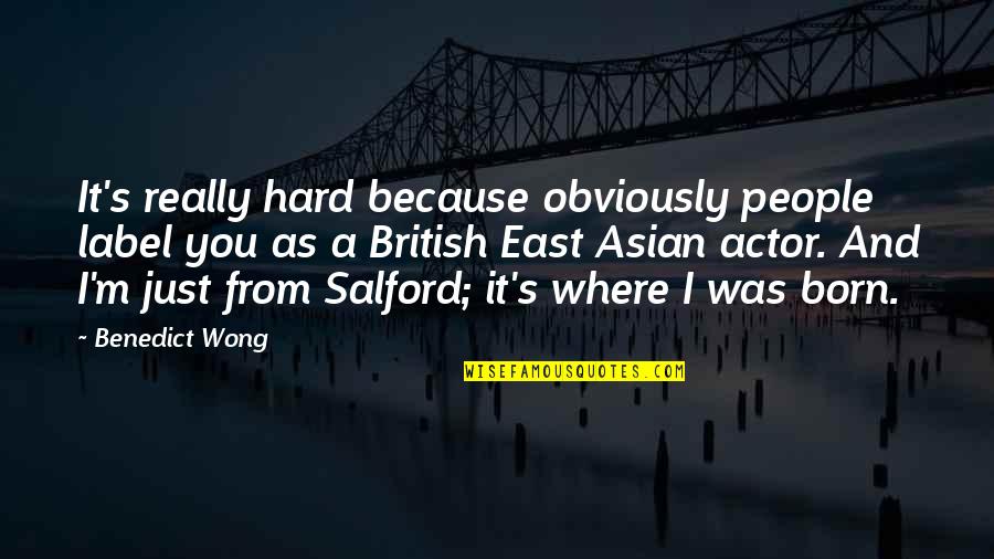 Osvobozene Quotes By Benedict Wong: It's really hard because obviously people label you