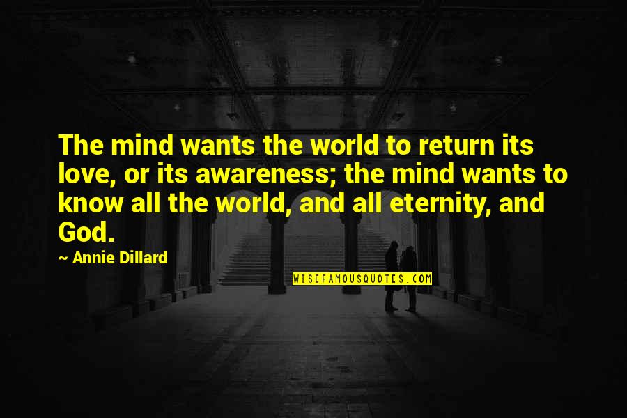 Oswalds Bear Quotes By Annie Dillard: The mind wants the world to return its