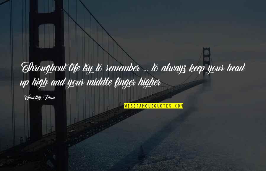 Otafiire Quotes By Timothy Pina: Throughout life try to remember ... to always Otafiire Quotes By Timothy Pina: Throughout life try to remember ... to always