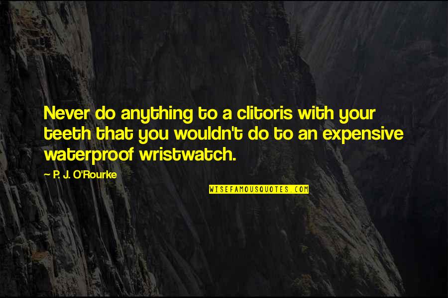 O'that Quotes By P. J. O'Rourke: Never do anything to a clitoris with your