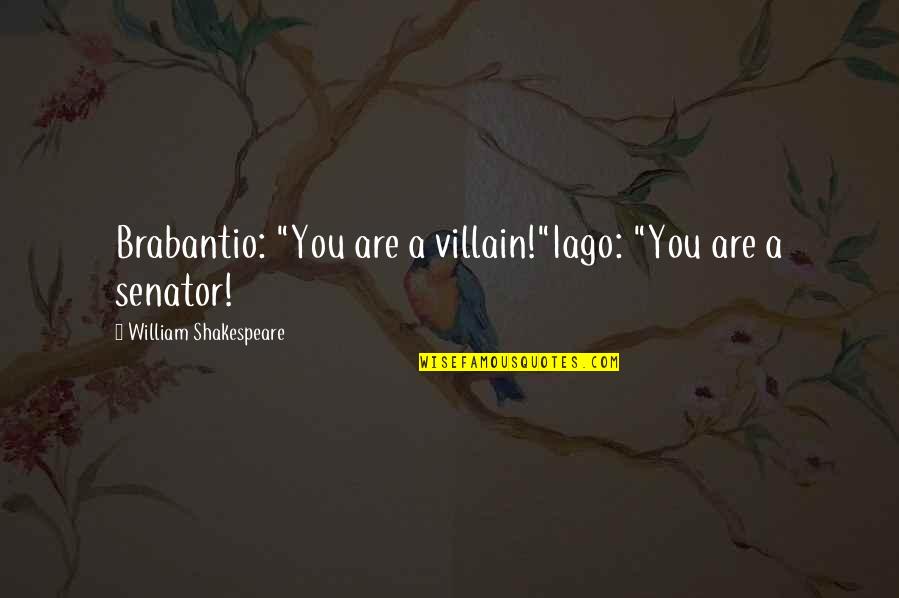 Othello From Iago Quotes By William Shakespeare: Brabantio: "You are a villain!"Iago: "You are a