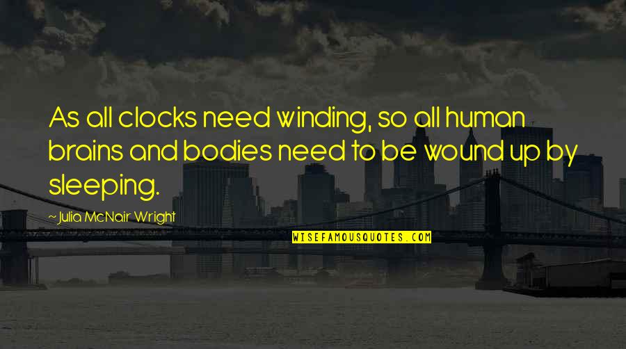 Other Human Body Quotes By Julia McNair Wright: As all clocks need winding, so all human