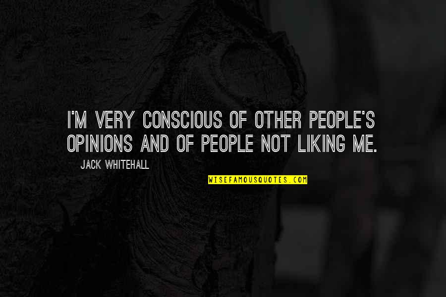 Other People Opinions Quotes By Jack Whitehall: I'm very conscious of other people's opinions and