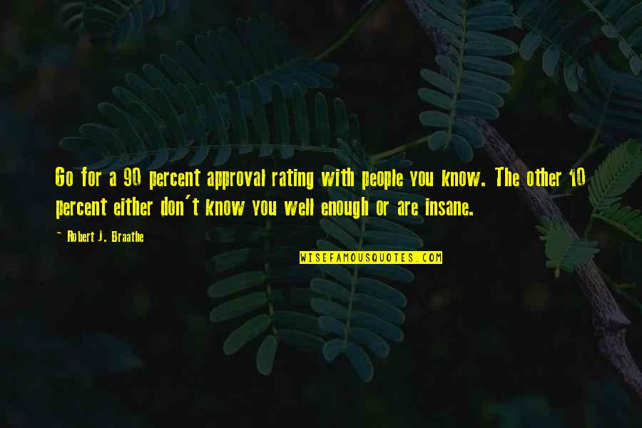 Other People Quotes By Robert J. Braathe: Go for a 90 percent approval rating with
