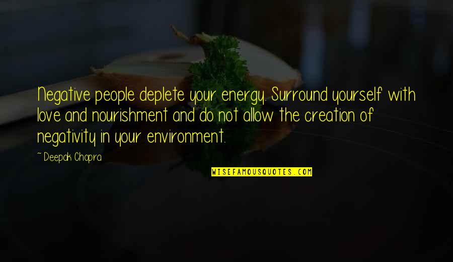 Other People's Negativity Quotes By Deepak Chopra: Negative people deplete your energy. Surround yourself with