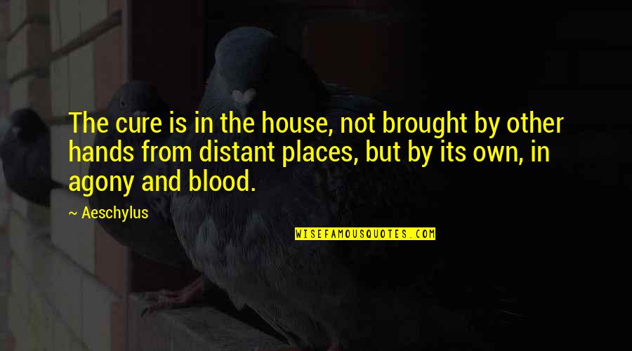 Other Places Quotes By Aeschylus: The cure is in the house, not brought