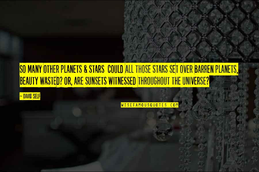 Other Planets Quotes By David Self: So many other planets & stars could all