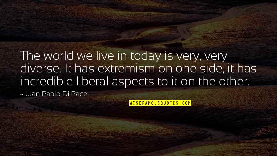 Other Side Of The World Quotes By Juan Pablo Di Pace: The world we live in today is very,