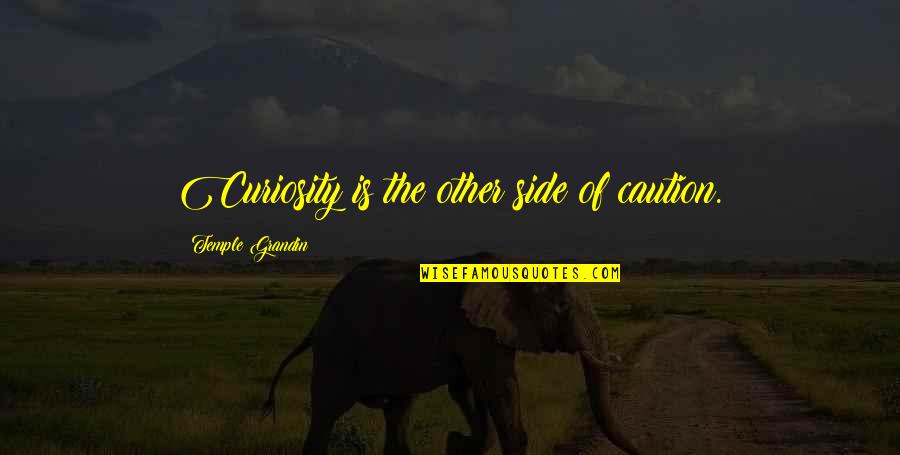 Other Side Quotes By Temple Grandin: Curiosity is the other side of caution.