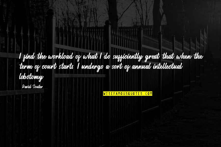 Other Term Quotes By David Souter: I find the workload of what I do