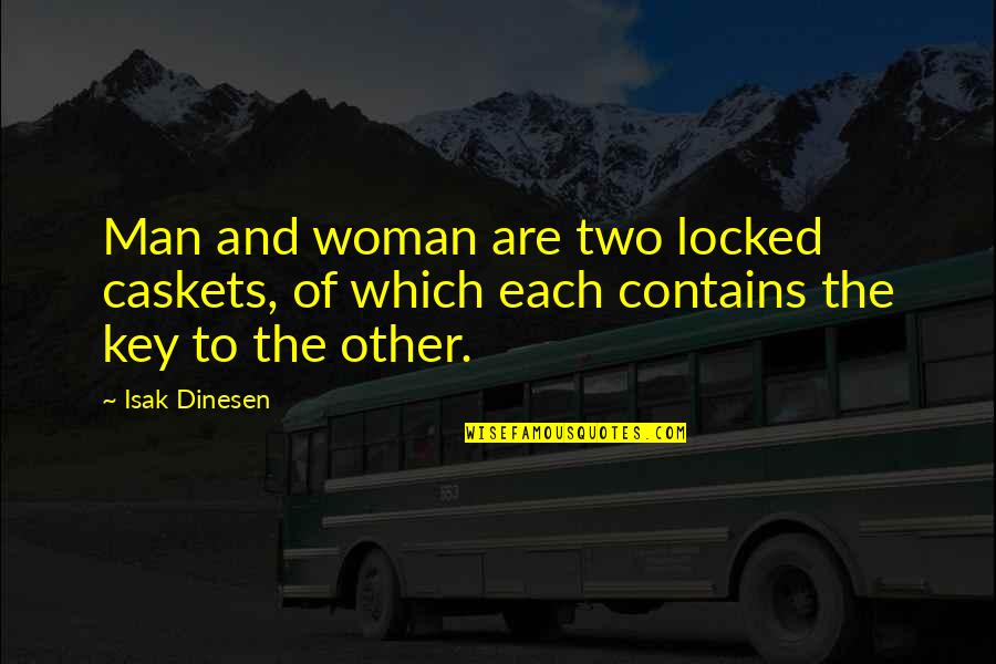 Other Woman Quotes By Isak Dinesen: Man and woman are two locked caskets, of