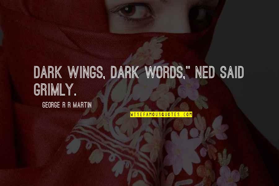 Other Words For Said In Quotes By George R R Martin: Dark wings, dark words," Ned said grimly.