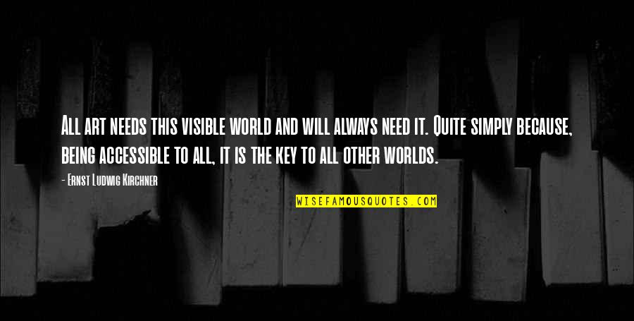 Other Worlds Quotes By Ernst Ludwig Kirchner: All art needs this visible world and will