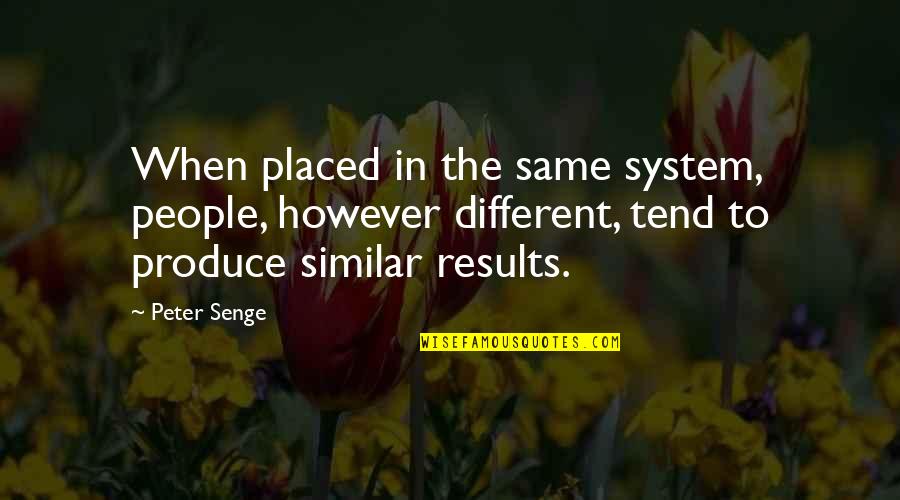 Otherlands Candles Quotes By Peter Senge: When placed in the same system, people, however