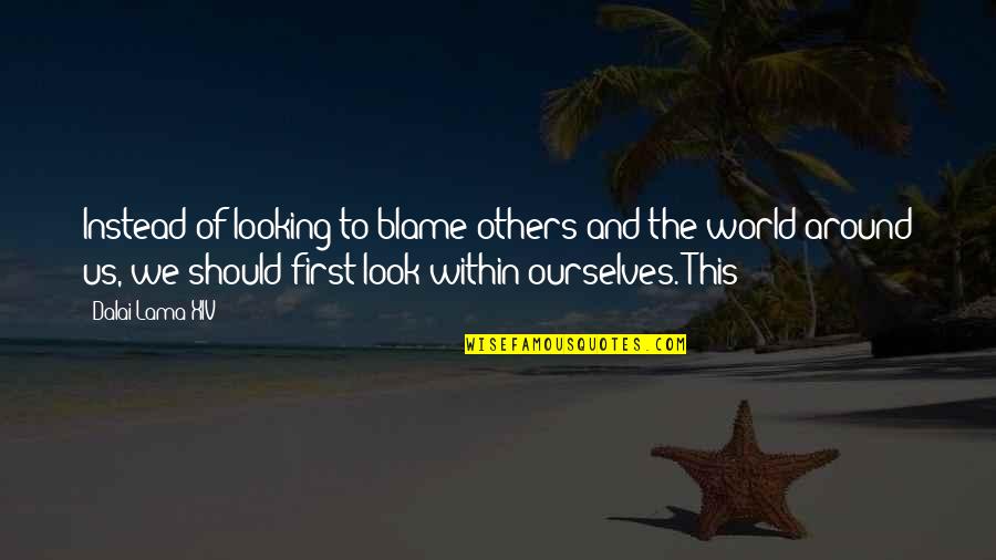 Others Blame You Quotes By Dalai Lama XIV: Instead of looking to blame others and the Others Blame You Quotes By Dalai Lama XIV: Instead of looking to blame others and the
