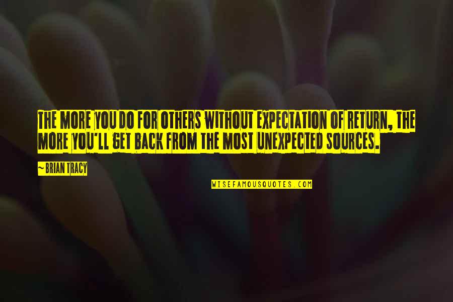 Others Expectations Quotes By Brian Tracy: The more you do for others without expectation