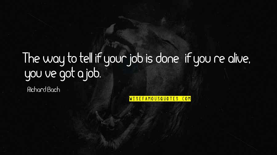 Others Opinions Not Mattering Quotes By Richard Bach: The way to tell if your job is