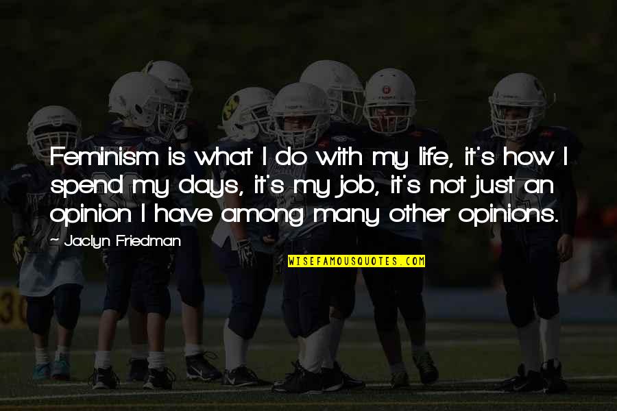 Others Opinions Quotes By Jaclyn Friedman: Feminism is what I do with my life,
