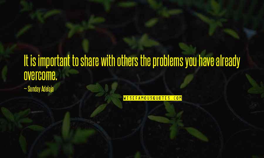 Others Problems Quotes By Sunday Adelaja: It is important to share with others the