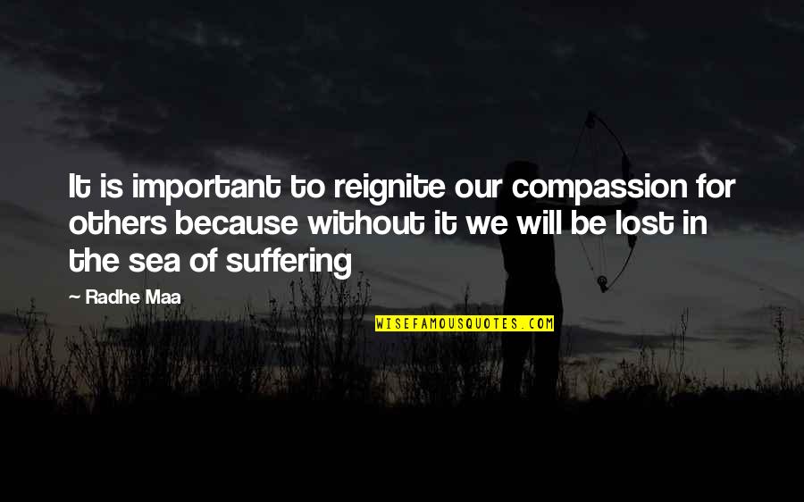 Others Suffering Quotes By Radhe Maa: It is important to reignite our compassion for