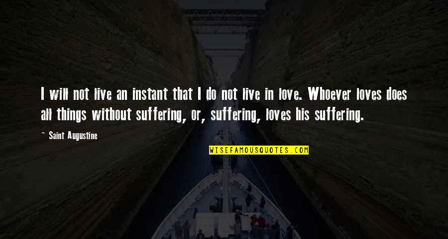 Others Suffering Quotes By Saint Augustine: I will not live an instant that I