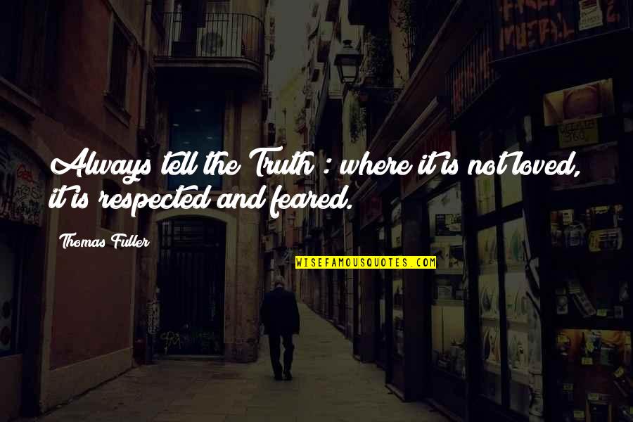 Othmanian Quotes By Thomas Fuller: Always tell the Truth : where it is