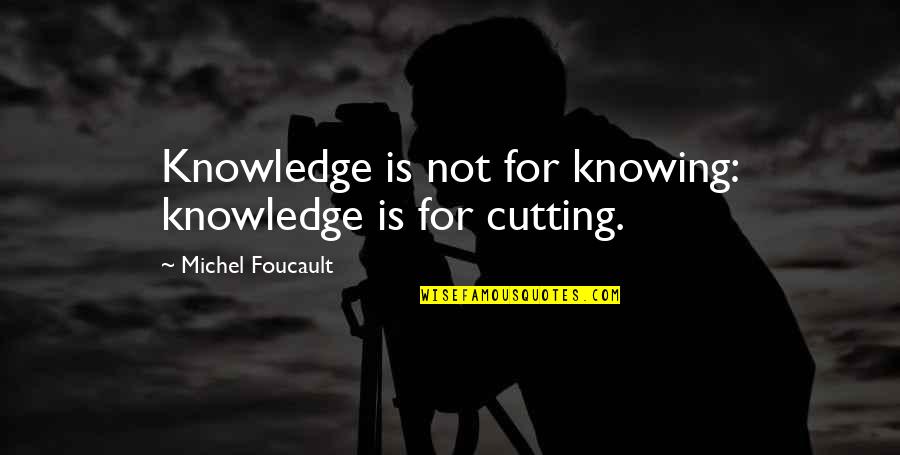 Otiose Define Quotes By Michel Foucault: Knowledge is not for knowing: knowledge is for