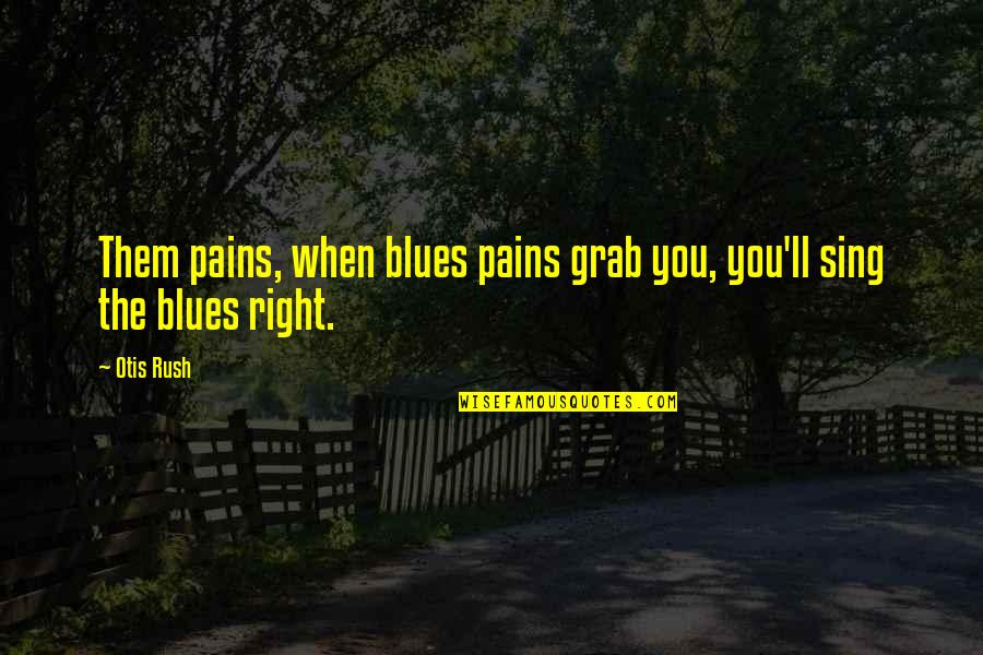 Otis Quotes By Otis Rush: Them pains, when blues pains grab you, you'll
