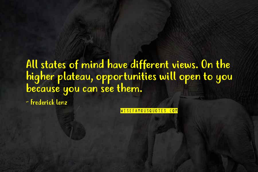 Otkucaji Quotes By Frederick Lenz: All states of mind have different views. On