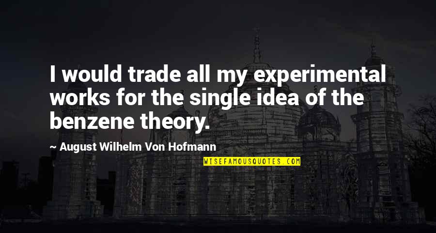 Otrera Healthcare Quotes By August Wilhelm Von Hofmann: I would trade all my experimental works for