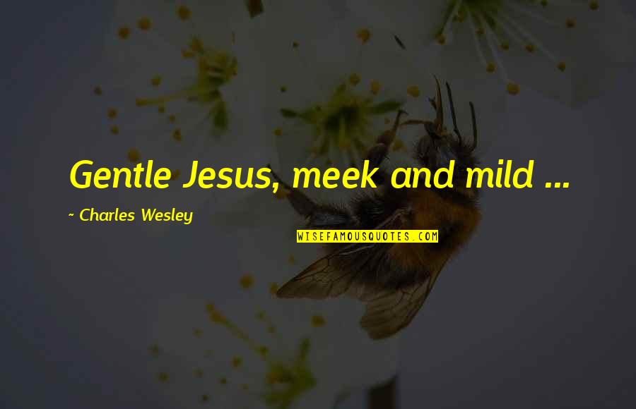Ottfried Fisher Quotes By Charles Wesley: Gentle Jesus, meek and mild ...