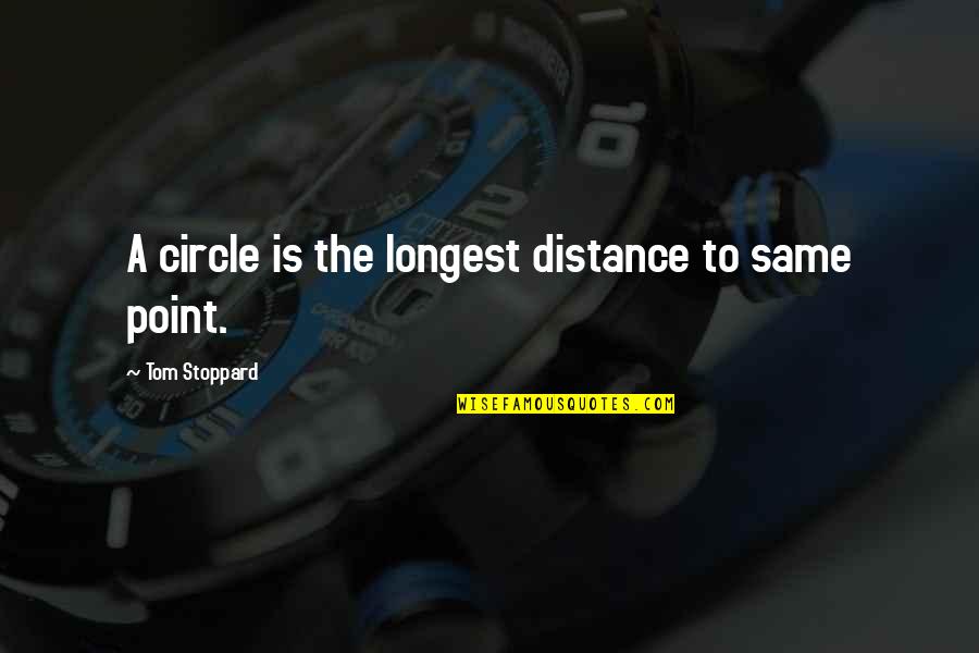 Ou Sooner Quotes By Tom Stoppard: A circle is the longest distance to same Ou Sooner Quotes By Tom Stoppard: A circle is the longest distance to same