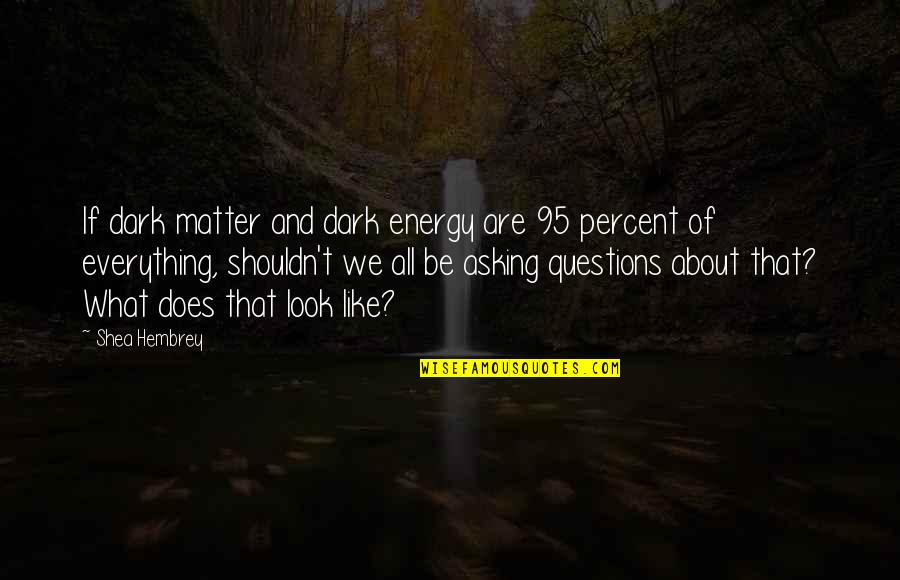 Ouch Charlie Quotes By Shea Hembrey: If dark matter and dark energy are 95 Ouch Charlie Quotes By Shea Hembrey: If dark matter and dark energy are 95