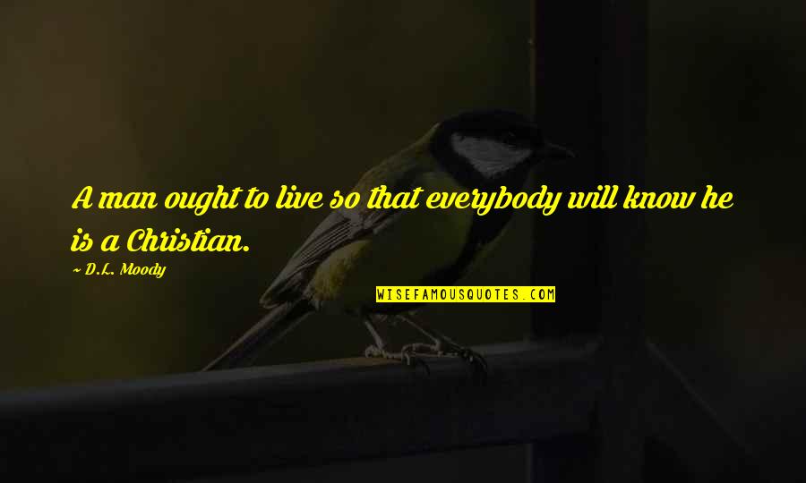 Ought Quotes By D.L. Moody: A man ought to live so that everybody