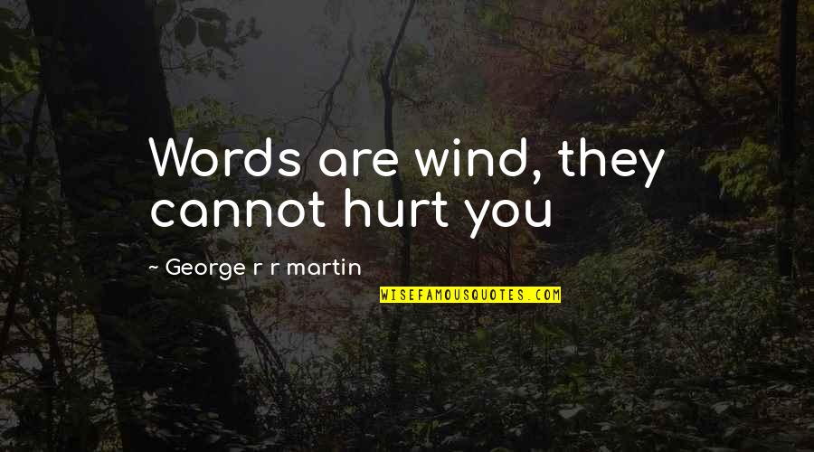 Oughtobiography Quotes By George R R Martin: Words are wind, they cannot hurt you