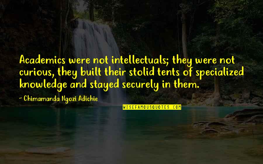 Oughty Quotes By Chimamanda Ngozi Adichie: Academics were not intellectuals; they were not curious,