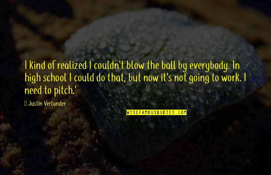 Oundar Quotes By Justin Verlander: I kind of realized I couldn't blow the
