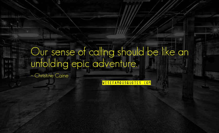 Our Adventure Quotes By Christine Caine: Our sense of calling should be like an