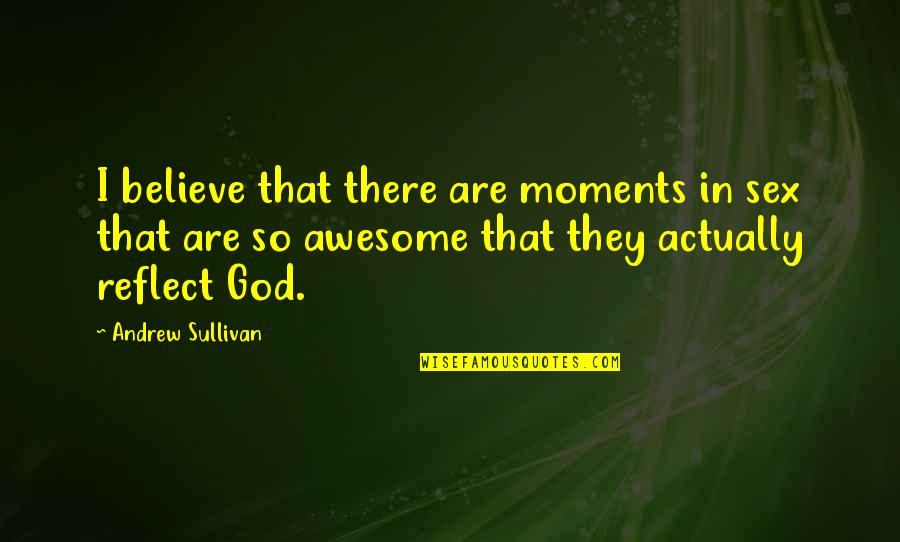 Our Awesome God Quotes By Andrew Sullivan: I believe that there are moments in sex