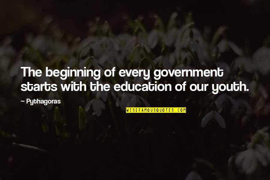 Our Beginning Quotes By Pythagoras: The beginning of every government starts with the