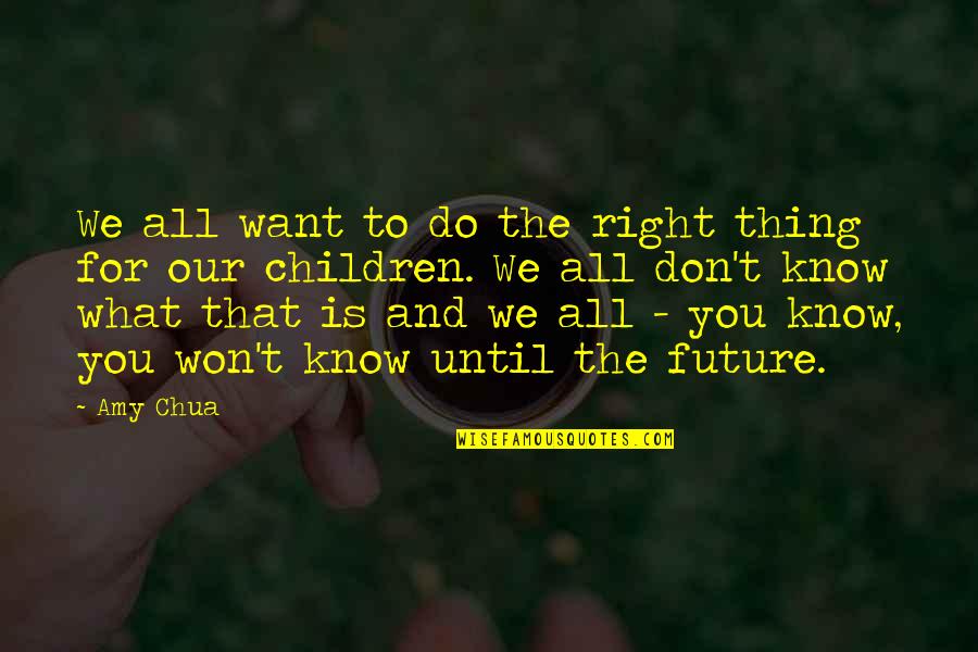 Our Children's Future Quotes By Amy Chua: We all want to do the right thing