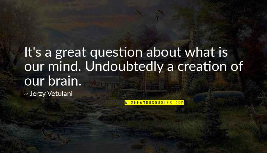 Our Creation Quotes By Jerzy Vetulani: It's a great question about what is our