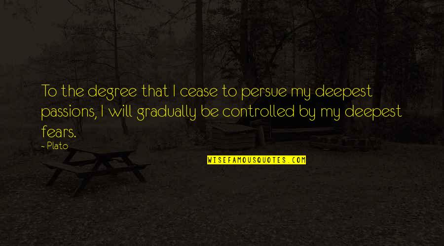 Our Deepest Fears Quotes By Plato: To the degree that I cease to persue