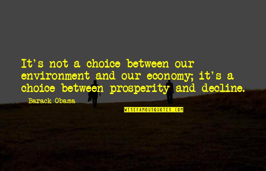 Our Environment Quotes By Barack Obama: It's not a choice between our environment and